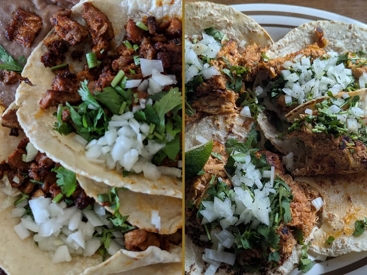 Tacos and burritos served in a straightforward setting.